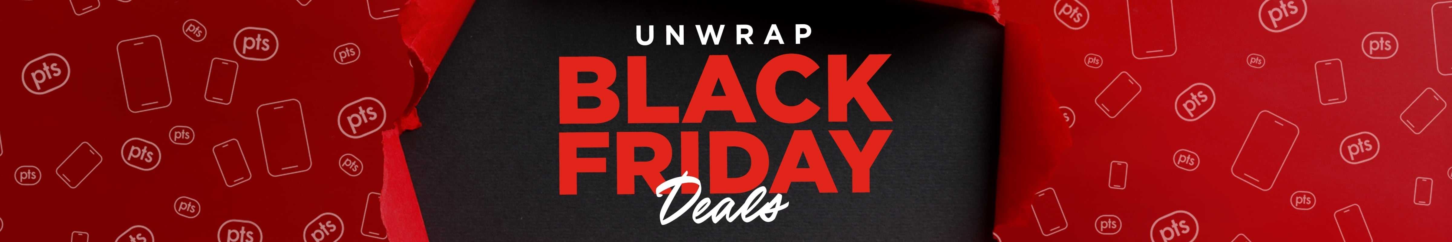 Red wrapping paper with a large tear and the words "UNWRAP EARLY BLACK FRIDAY DEALS" inside of the tear.